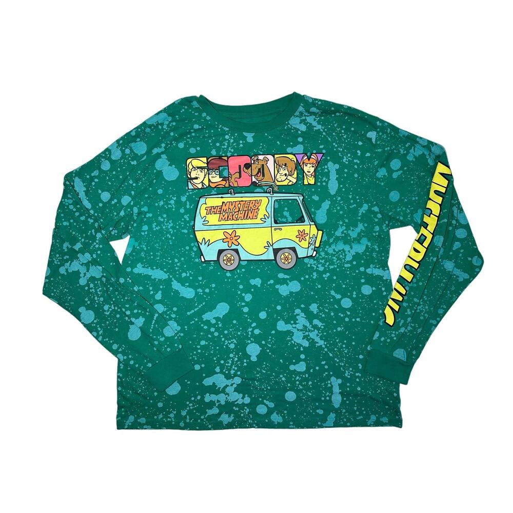 Scooby-Doo Long Sleeve Green Men's Mystery Machine Splatter XL